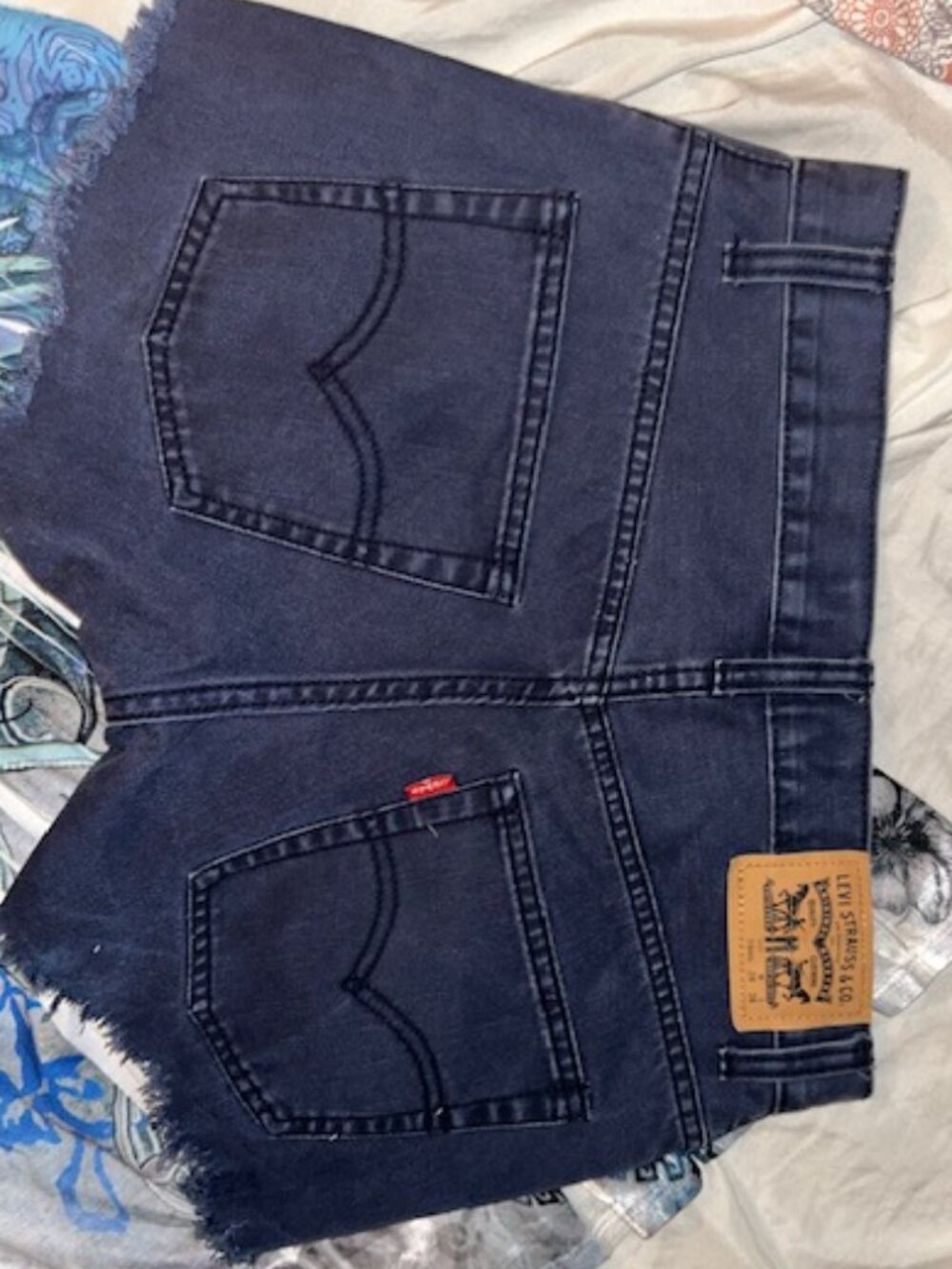 Levis size 16 blue jean shorts denim womens festival  cut offs sixteen 511